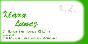 klara luncz business card